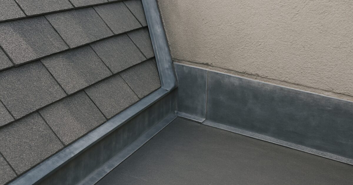 junction between a flat roof and a pitched roof